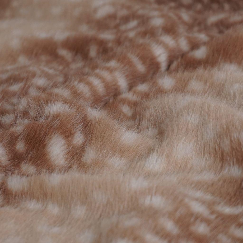 Fellimitat Rehkitz Fur Tierdruck braun beige